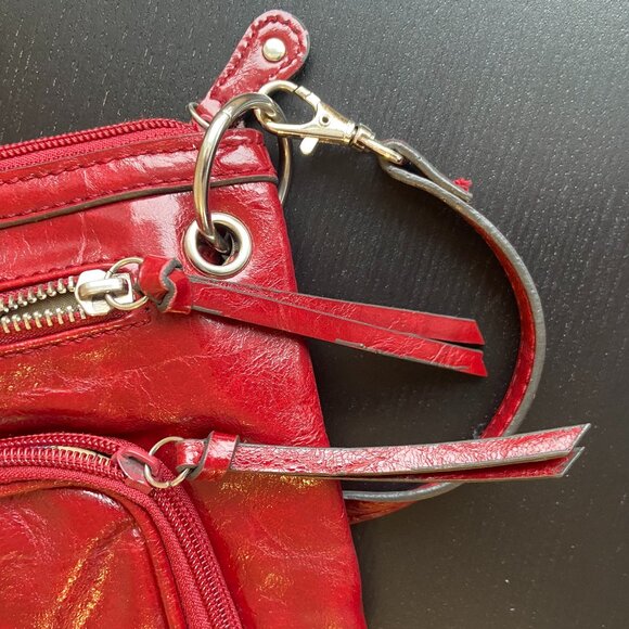 Nicole by Nicole Miller Shiny Red Cross Body Bag - Picture 6 of 16